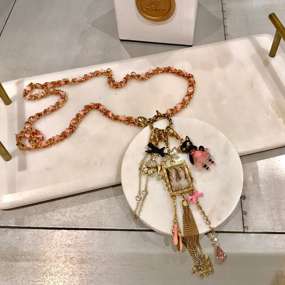 {RARE} Betsey Johnson Ballet Cat Poodle Necklace❤️